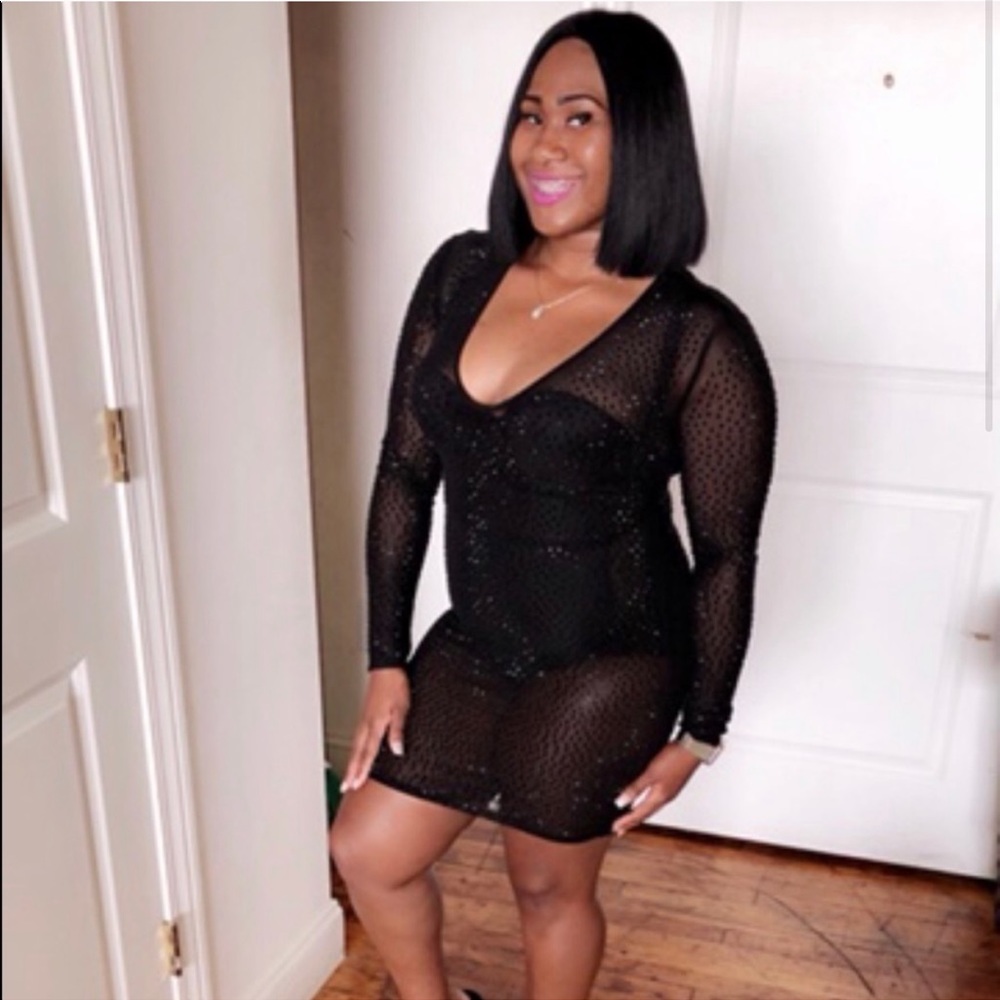 ❤️ Sexy Black Rhinestone Dress ❤️❤️❤️